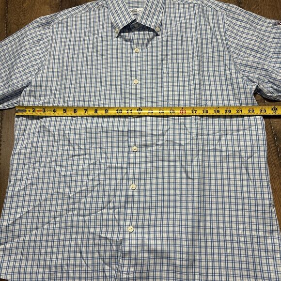 Peter Millar Men’s Blue Seaside Finish Long Sleeve Button Flag Logo Large - Picture 4 of 7